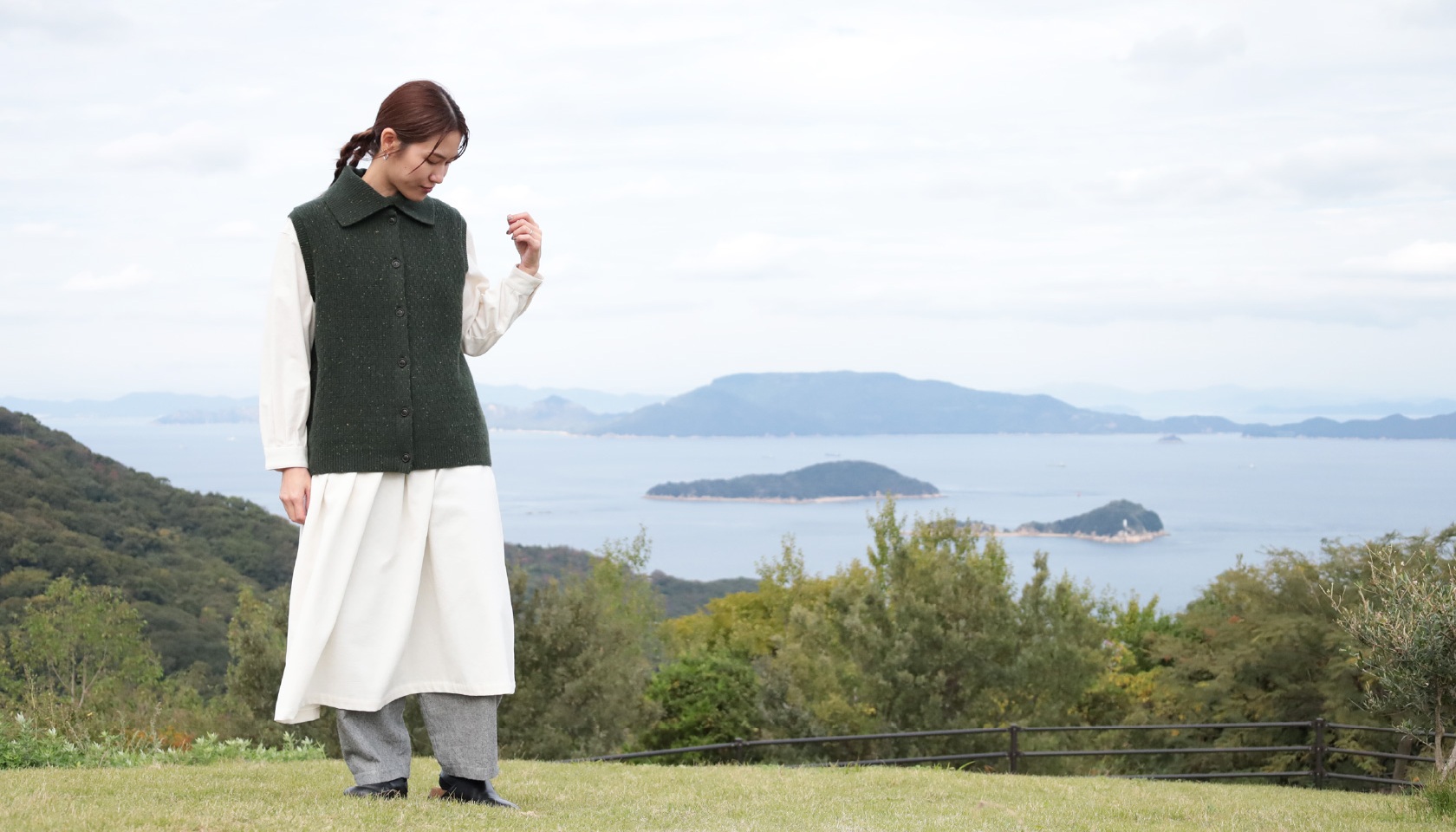 ウールカラーネップベスト