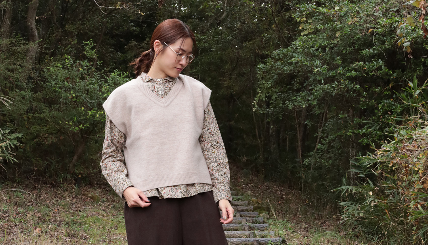 アルパカウールVネックベスト