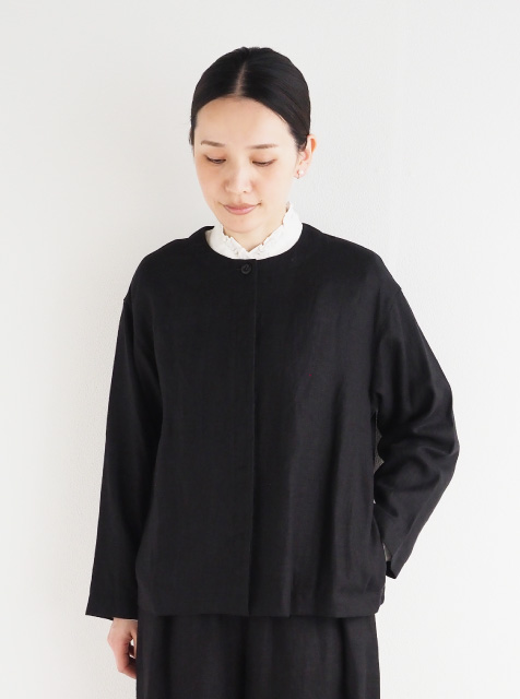 リトアニアリネンノーカラージャケット