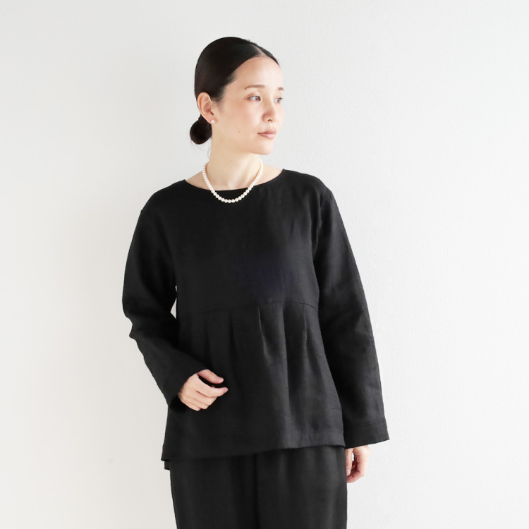 リトアニアリネンタック切替ブラウス