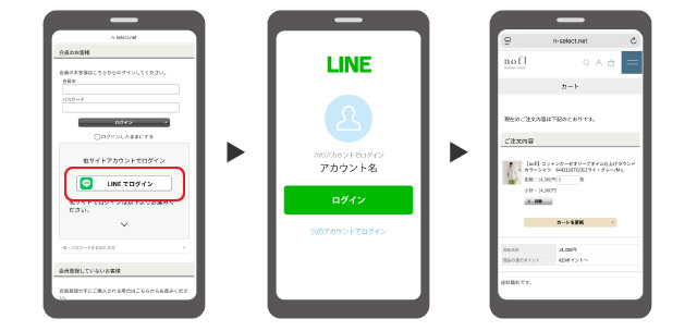 LINE・Amazonでログインで、簡単ログイン。会員ID・パスワードの入力なしでお買い物楽ちん。