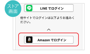 ストア画面　Amazonでログインをクリック