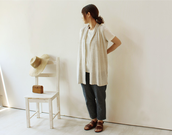n.o.f.l リネンニットジレ