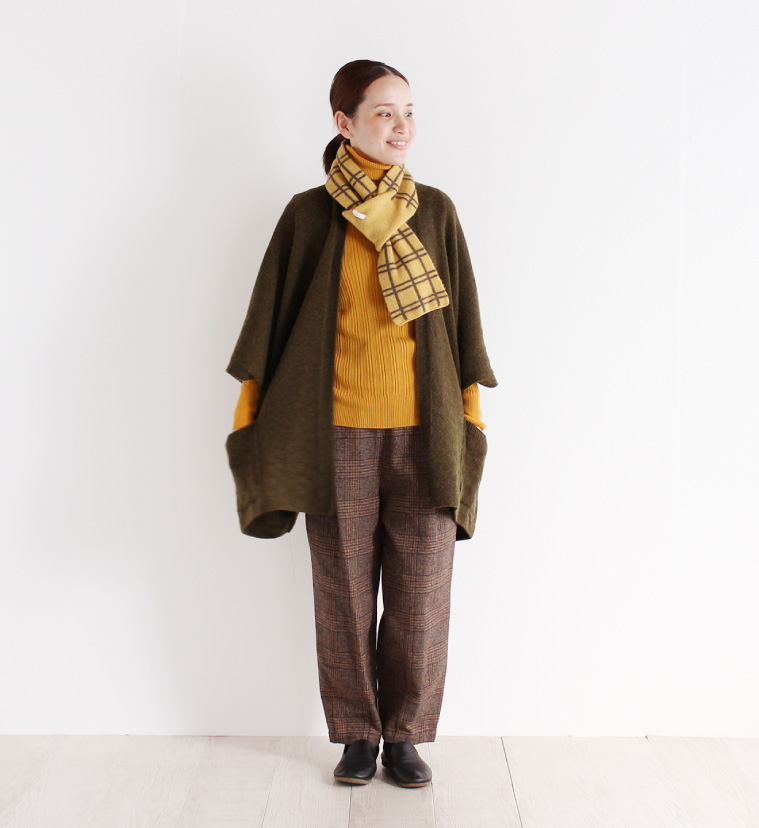 nofl チェックリバーシブル衿巻