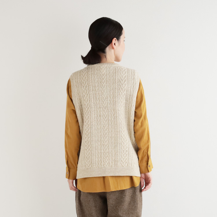 nofl】ウールリネンアラン柄ベスト 644003820 | ナチュラル服通販