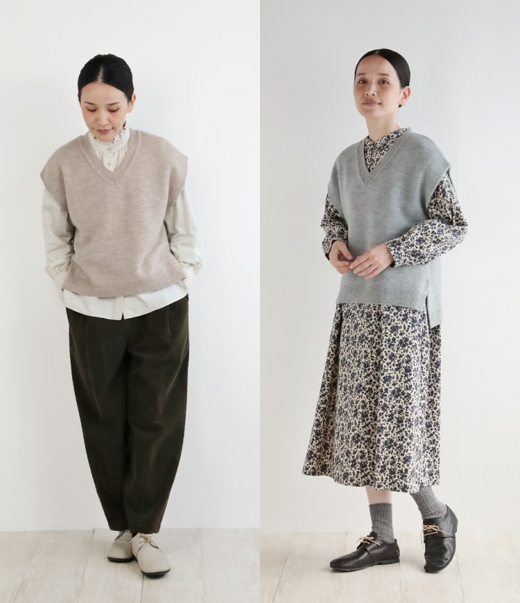 シャツやワンピースとのコーデ