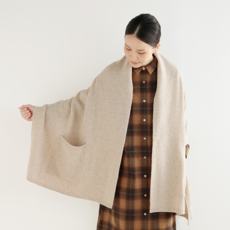 6(ROKU) ロク フードストール付きニットプルオーバー 6(ROKU) ロク フードストール付きニットプルオーバー