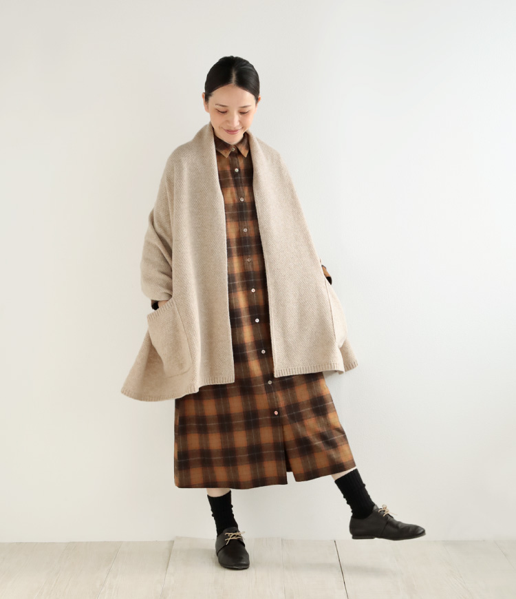 nofl】ウールカシミヤポケット付きショール 644004080 | ナチュラル服