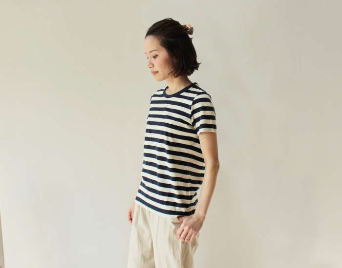 nofl コットン半袖ボーダーTシャツ