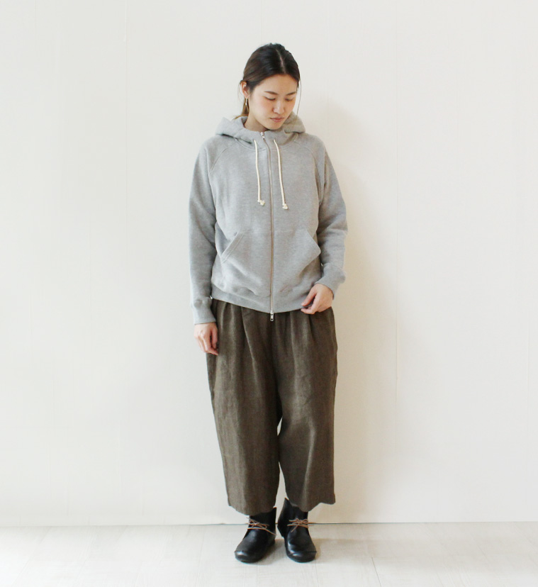 nofl 吊り編み裏毛ジップパーカー