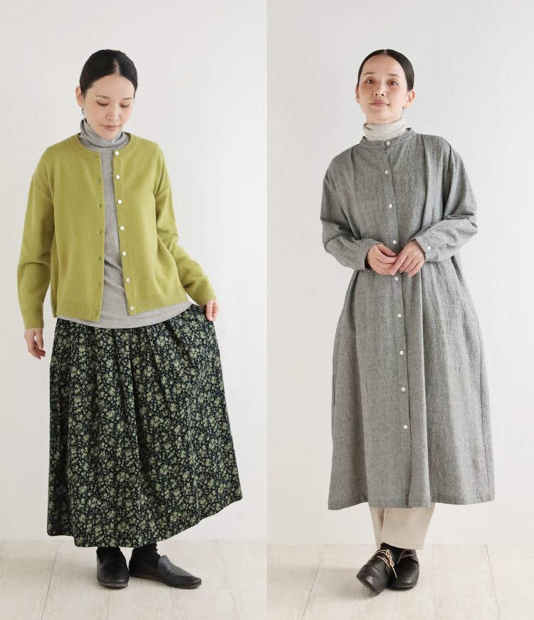 ベストとのコーディネート、ワンピースとのコーディネート