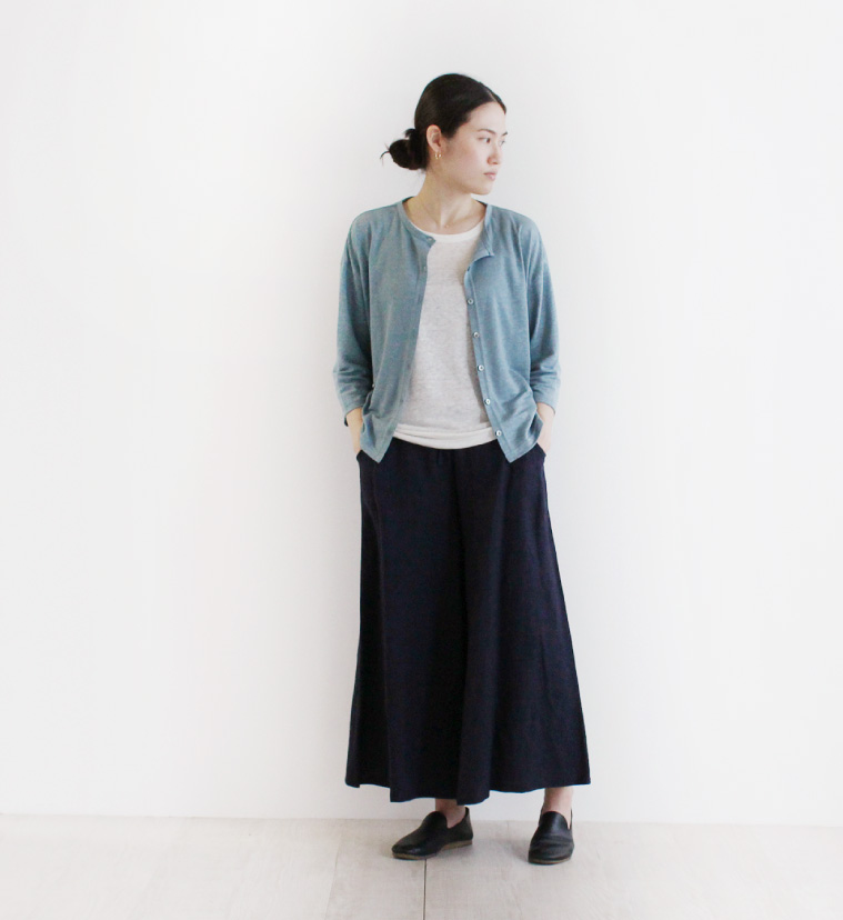 nofl リネンビスコースワイドパンツ
