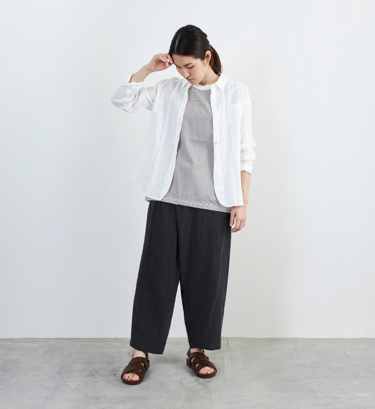 nofl コットンボーダーノースリーブTシャツ