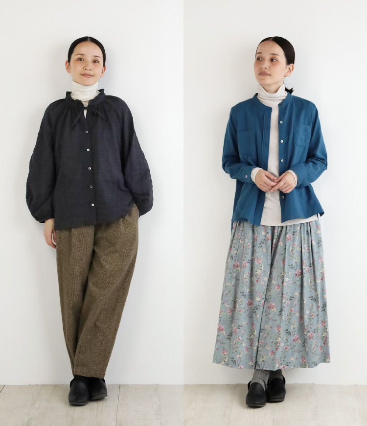 シャツとの重ね着コーデ