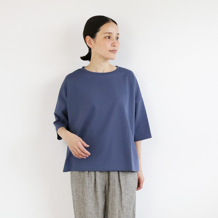 【美品】TATRAS 七分袖　ネイビー nofl】強撚七分袖プルオーバー 644102810 | ナチュラル服通販