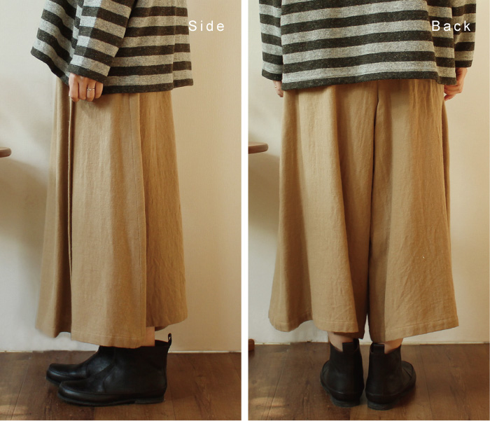 n.o.f.l コットンリネンウールラップパンツ