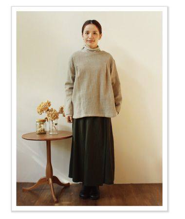 n.o.f.l コットンリネンウールラップパンツ コーディネイト02