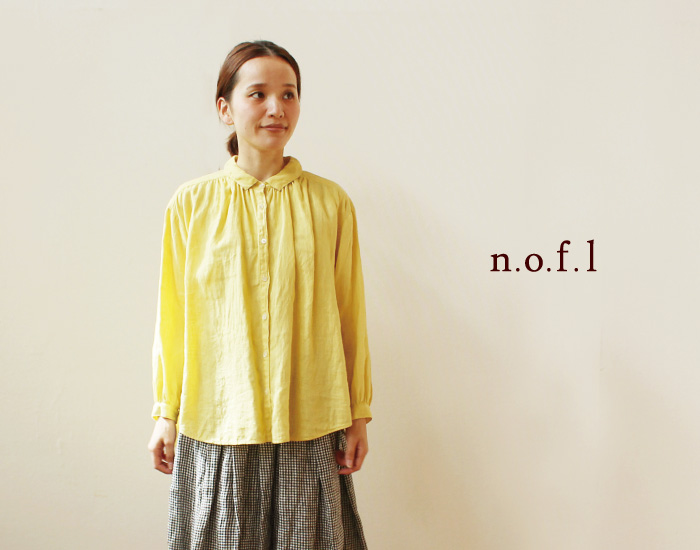 nofl リネンギャザーシャツブラウス