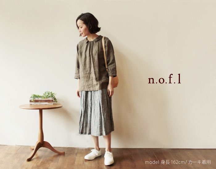 nofl リネンツイル後ろあきブラウス