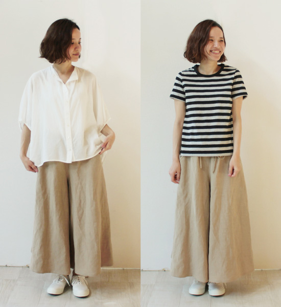 nofl リネンビスコースワイドパンツ