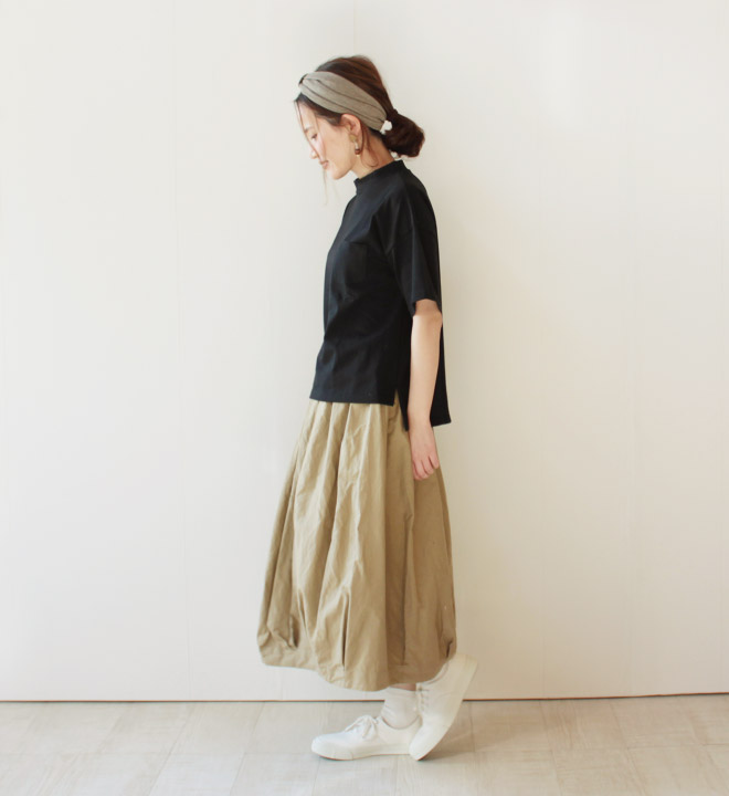 nofl 綿麻バックサテンバルーンスカート