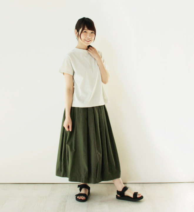 nofl 綿麻バックサテンバルーンスカート