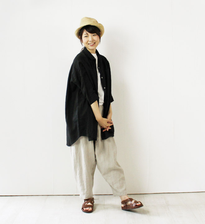 nofl リネンワイドシャツ