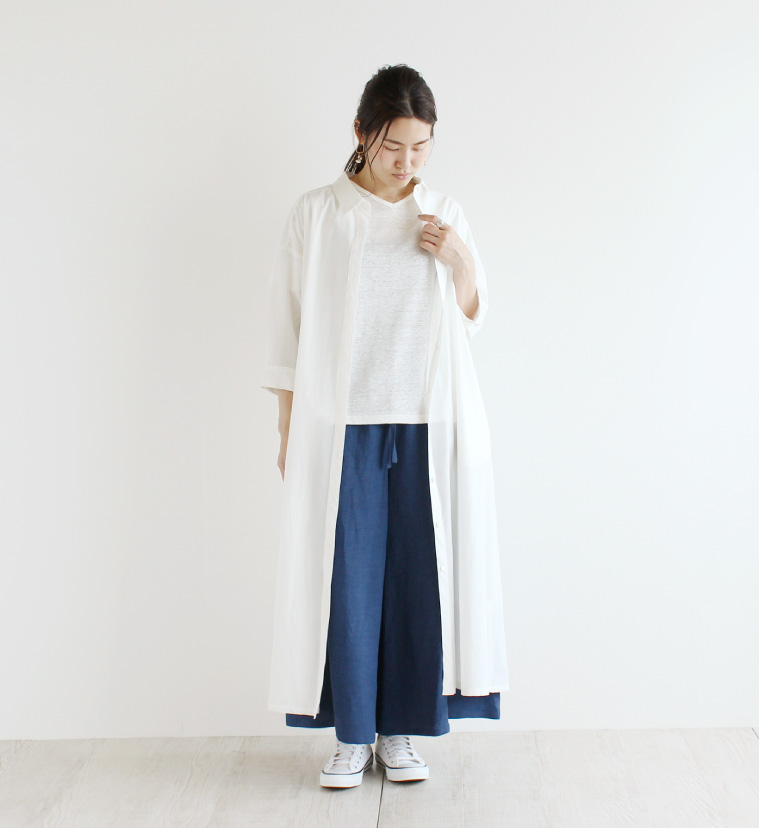 nofl リネンビスコースワイドパンツ