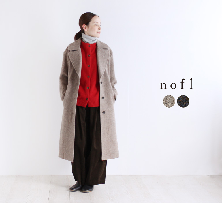 noflウールヘリンボーンチェスターコート    ナチュラル服