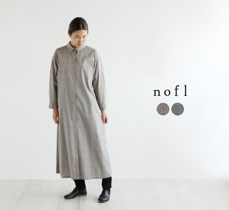 Nofl チェック柄シャツワンピース ナチュラル服通販サイト Nofl