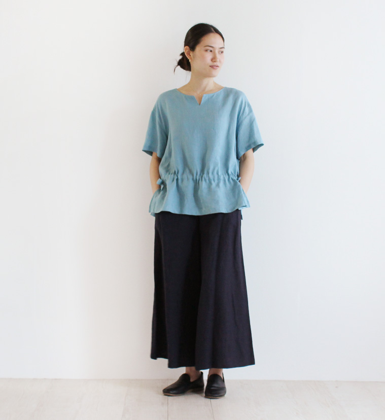 nofl リネンビスコースワイドパンツ