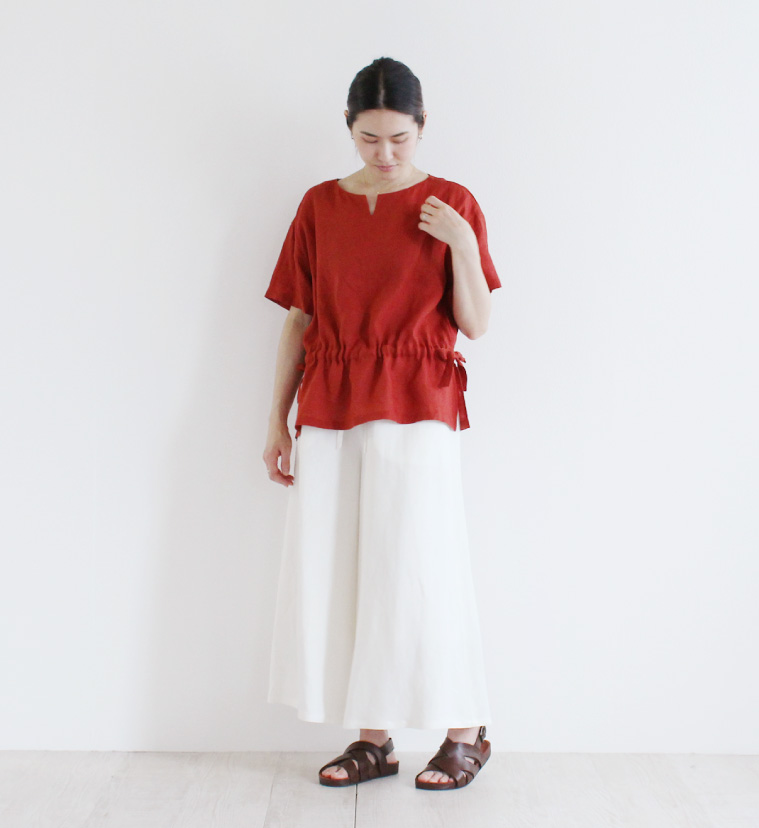 nofl リネンビスコースワイドパンツ