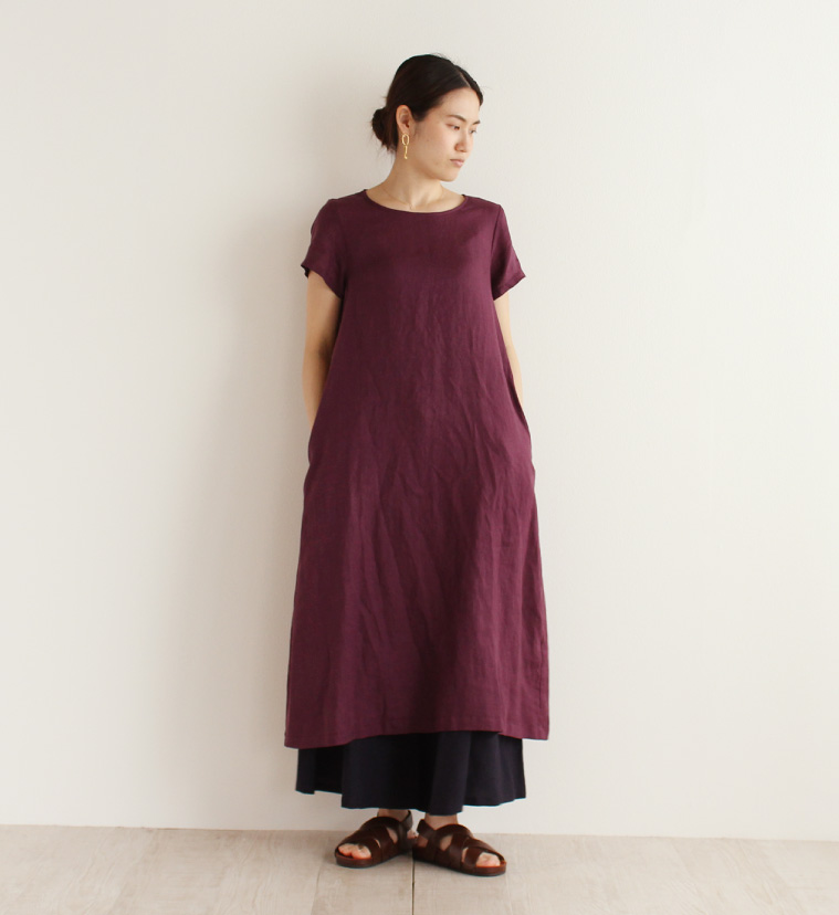 nofl リネンビスコースワイドパンツ