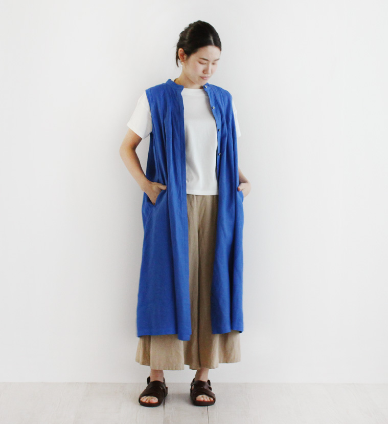 nofl リネンビスコースワイドパンツ