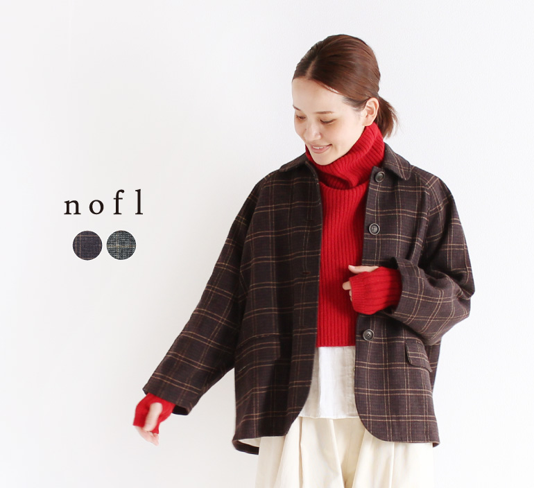 nofl コットンチェックショートコート