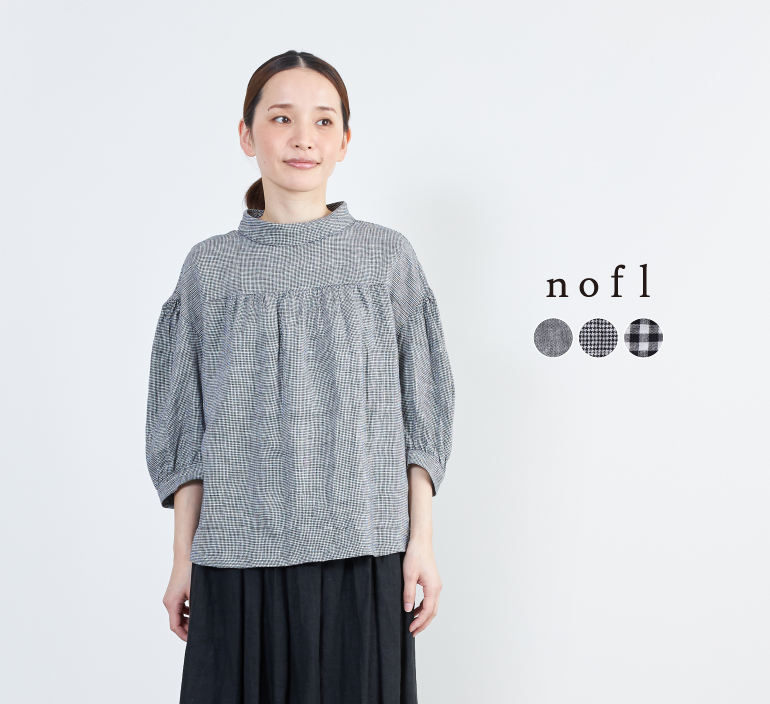 nofl リトアニアリネンモノトーンブラウス