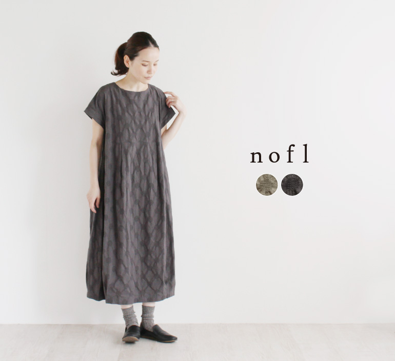 nofl ドットジャガードバルーンワンピース