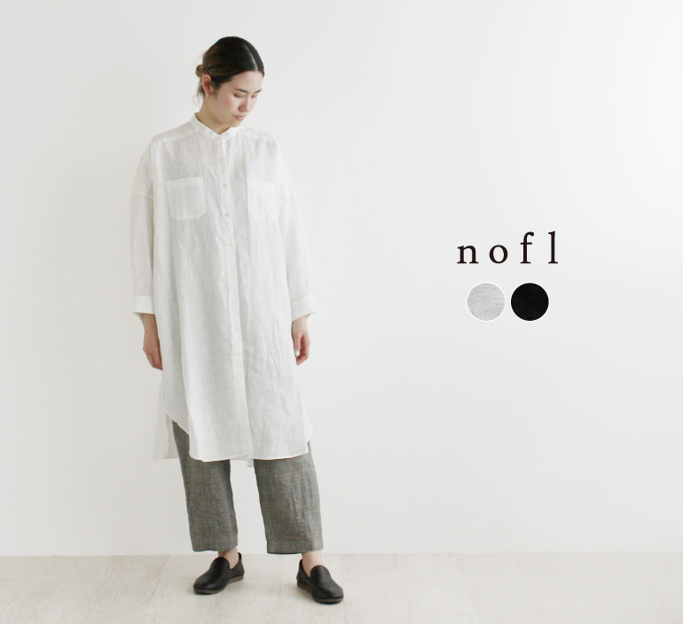 Nofl リトアニアリネン薄手ロングシャツワンピース ナチュラル服通販サイト Nofl