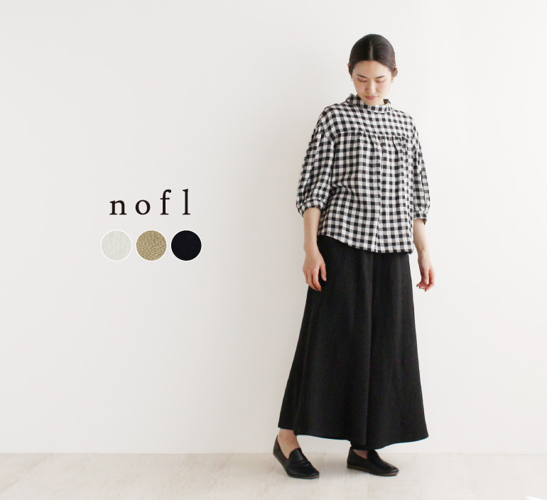 nofl】リネンビスコースワイドパンツ 644202040-644206040