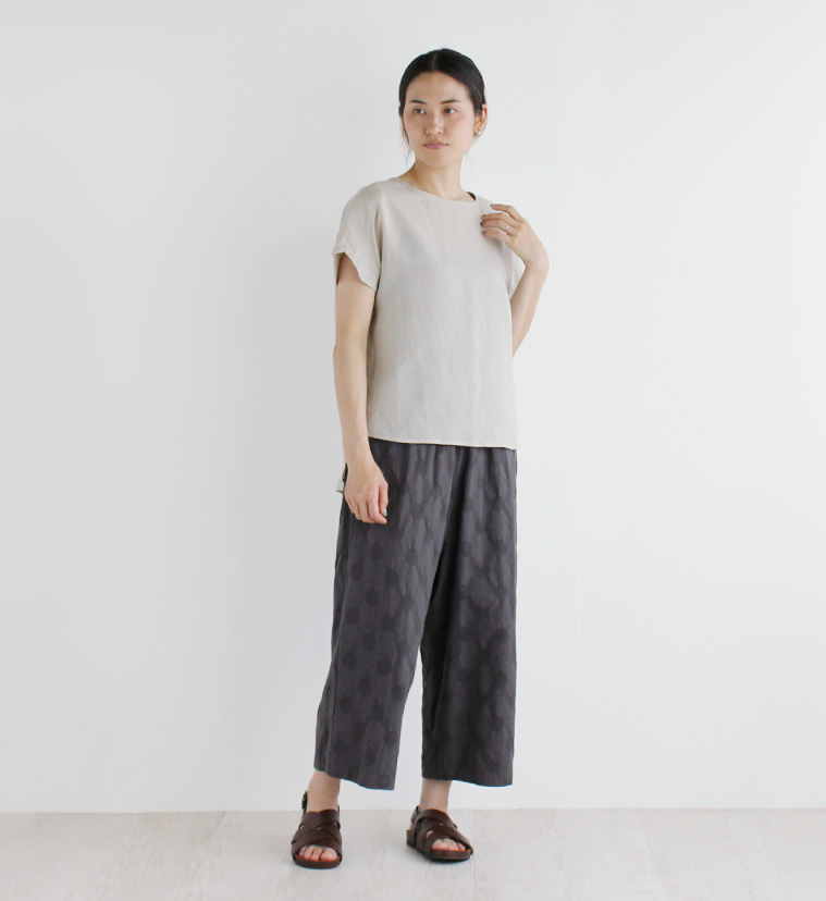 nofl ドットジャガードワイドストレートパンツ
