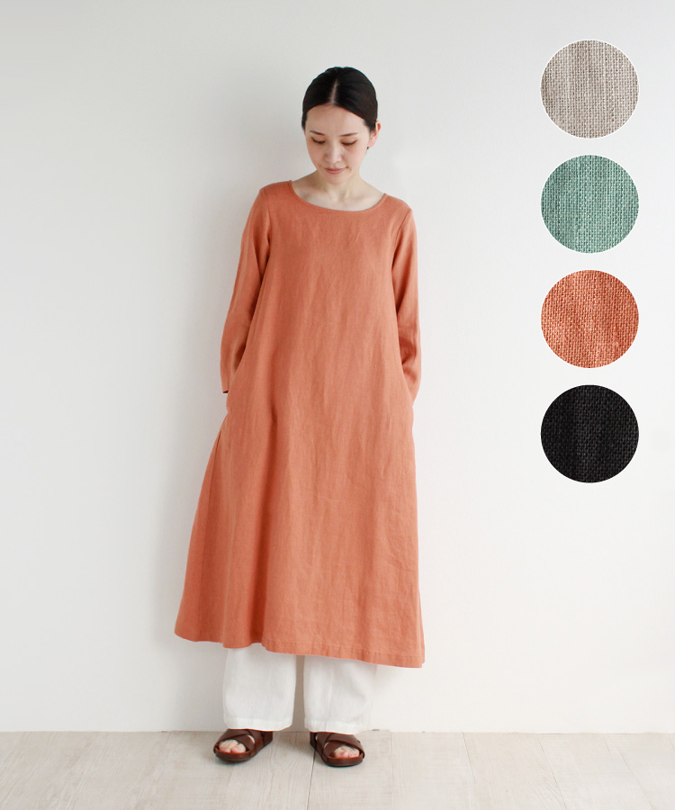 【nofl】リトアニアリネンロングワンピース