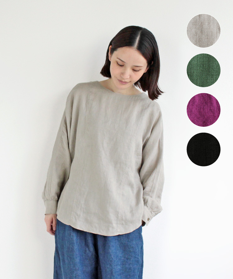 【nofl】リトアニアリネン切替ブラウス