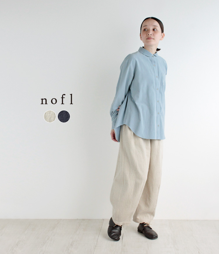 nofl】コットンウールストライプボリュームパンツ 644208170