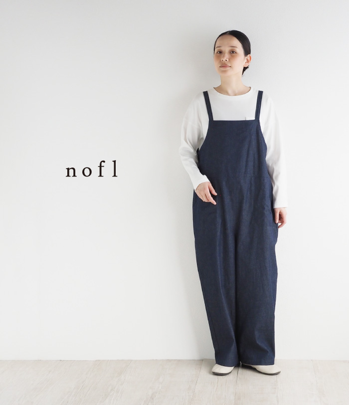 nofl コットンデニムサロペット