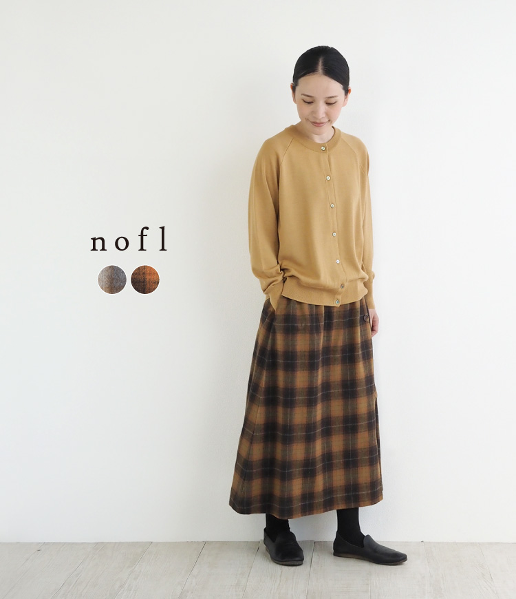 nofl】コットンメランジシャギー起毛ラップスカート 644209500