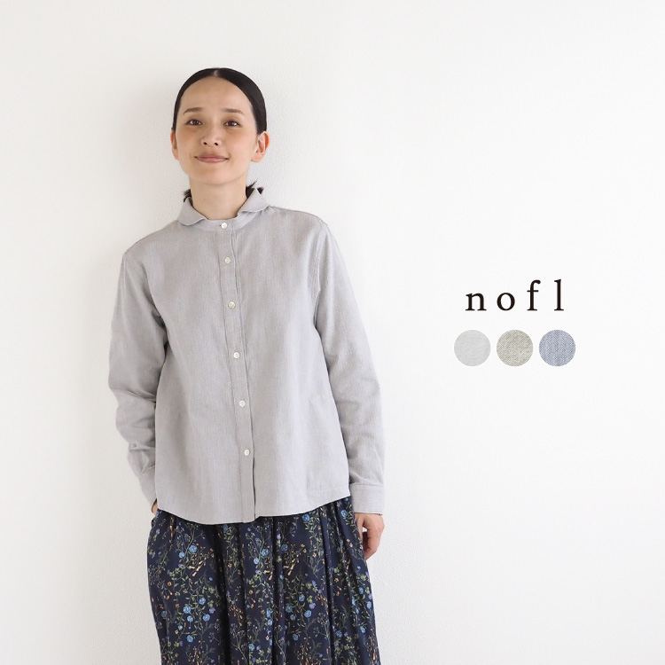 nofl】今治ヘリンボーンラウンドカラーシャツ 644209620