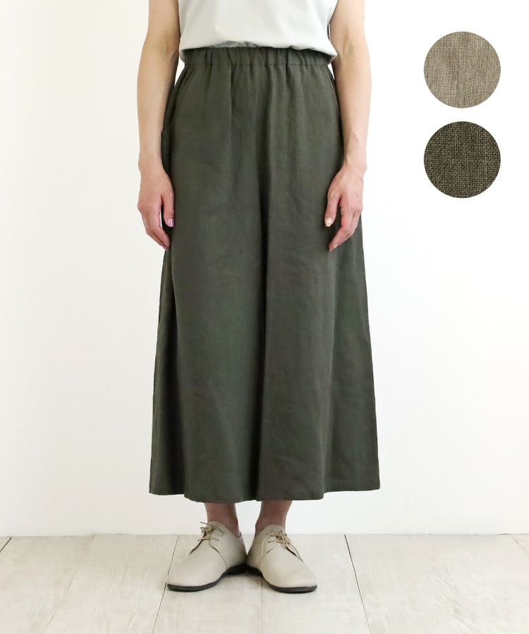 【nofl】フレンチリネンワイドパンツ