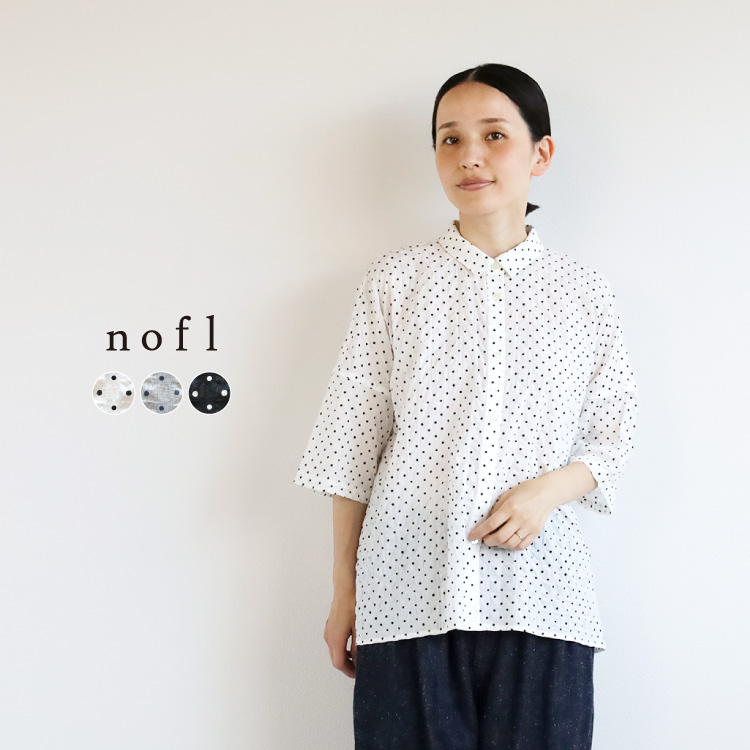 nofl リップルドットちび襟ブラウス