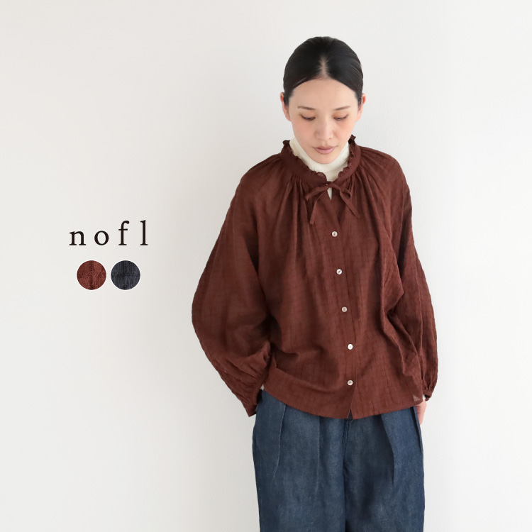 nofl】コットンシャーリングギャザーブラウス 644210760 | ナチュラル