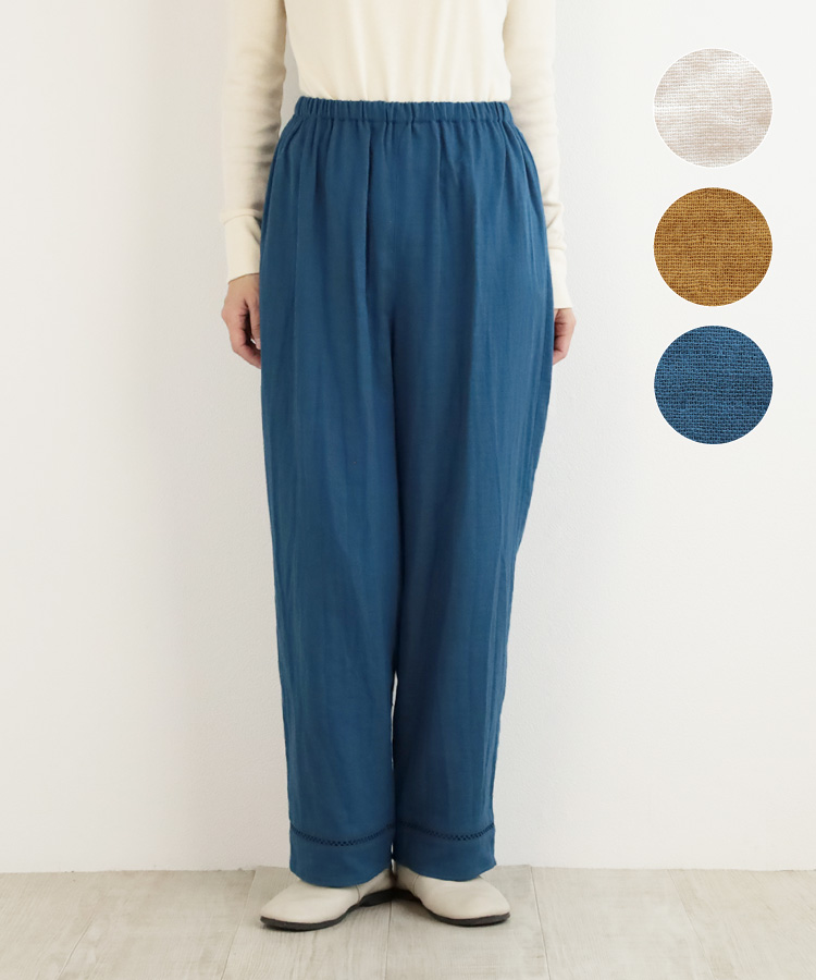 コットンガーゼオリーブオイル仕上げペチパンツ